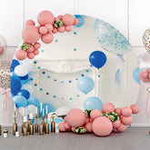 Weiß Blau Luftballons Und Auto Glücklich Kinder Geburtstag Hintergrund